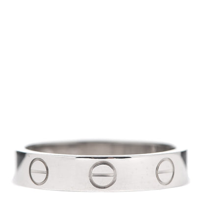 Cartier 18K White Gold Diamond 4mm LOVE Wedding Band Ring 51 5.75 3 of 4