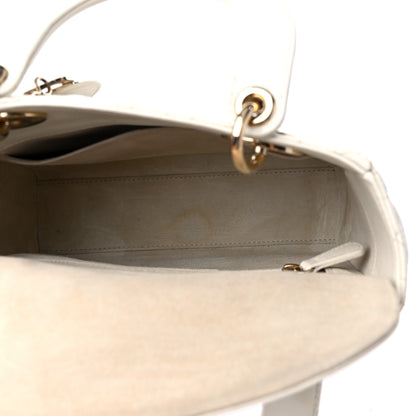 Christian Dior Lambskin Cannage Dioramour Heart Small Lady Dior White Red 5 of 16