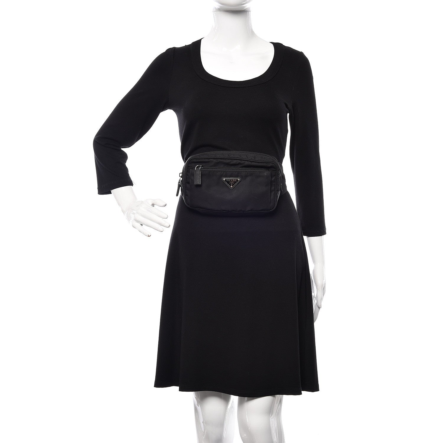 Prada Tessuto Nylon Belt Bag Black 2 of 11