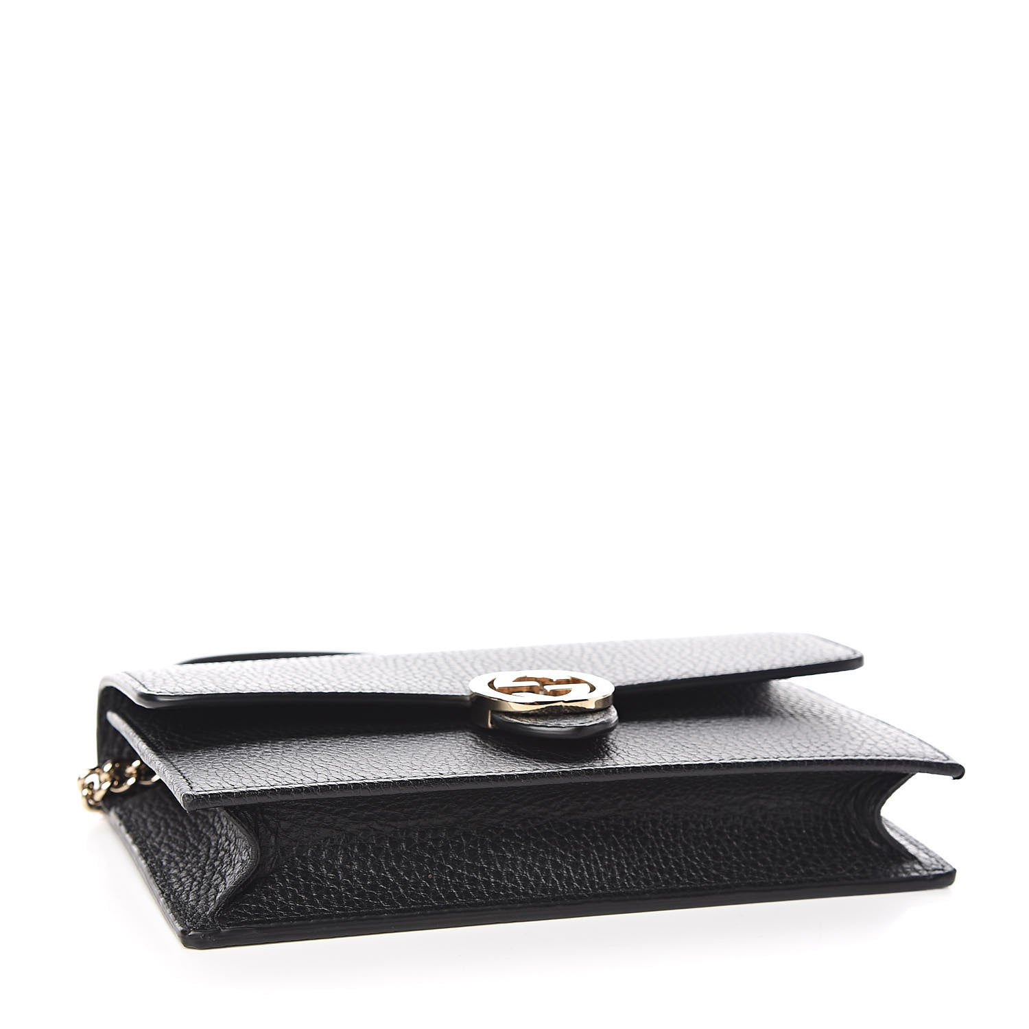 Gucci Dollar Calfskin Interlocking G Chain Wallet Black 4 of 11