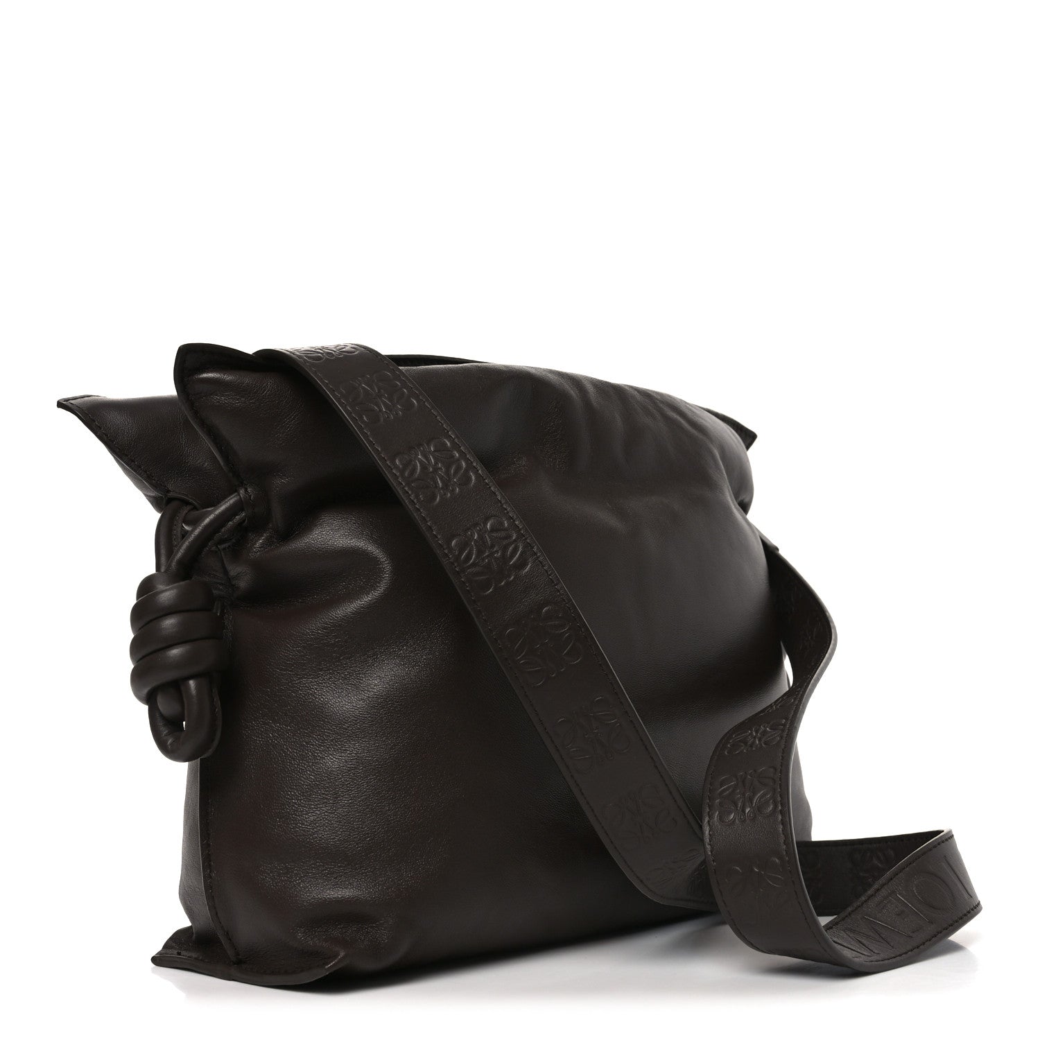 Loewe Calfskin Flamenco Puffer Knot Bag Dark Brown 3 of 9