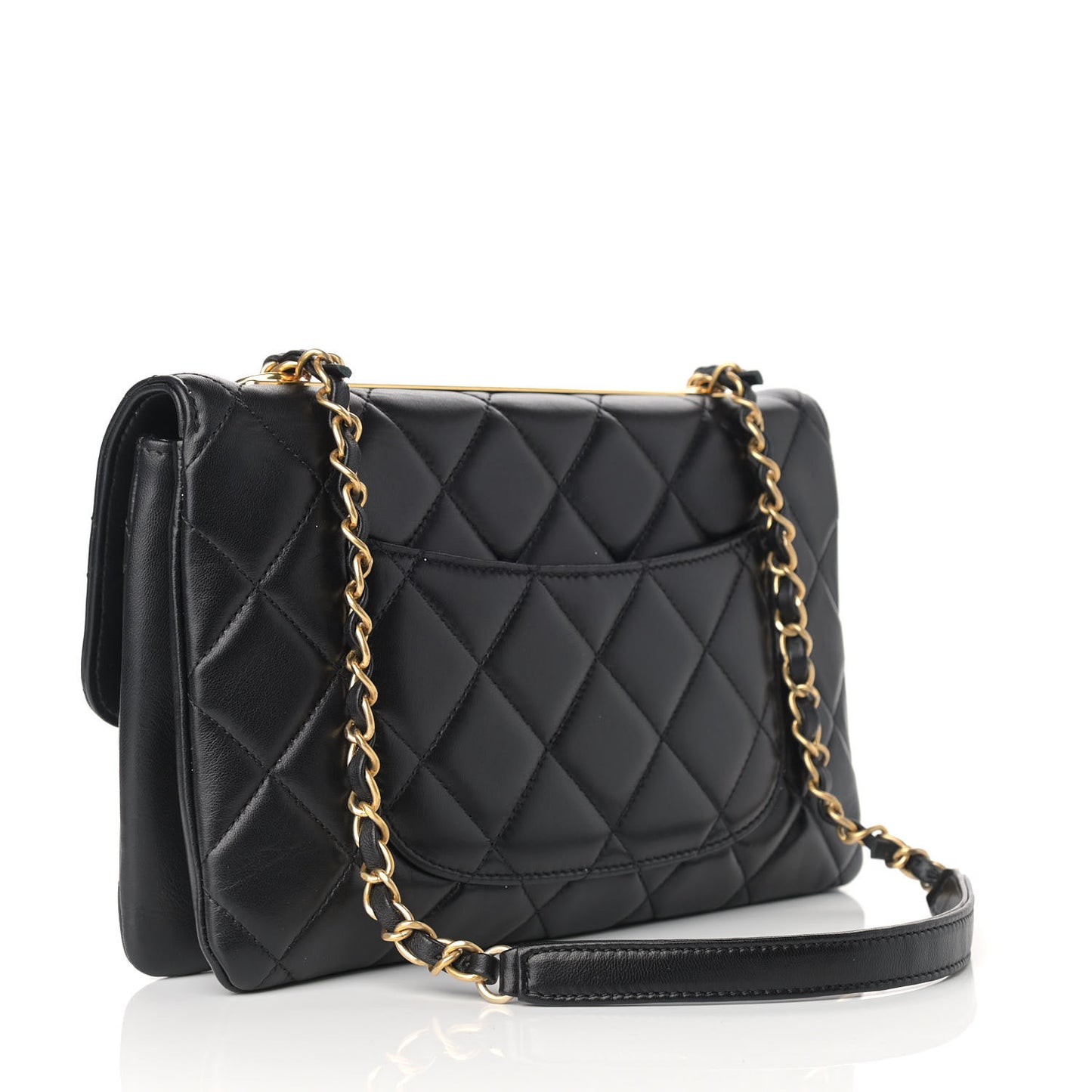 Lambskin Quilted Medium Trendy CC Flap Black
