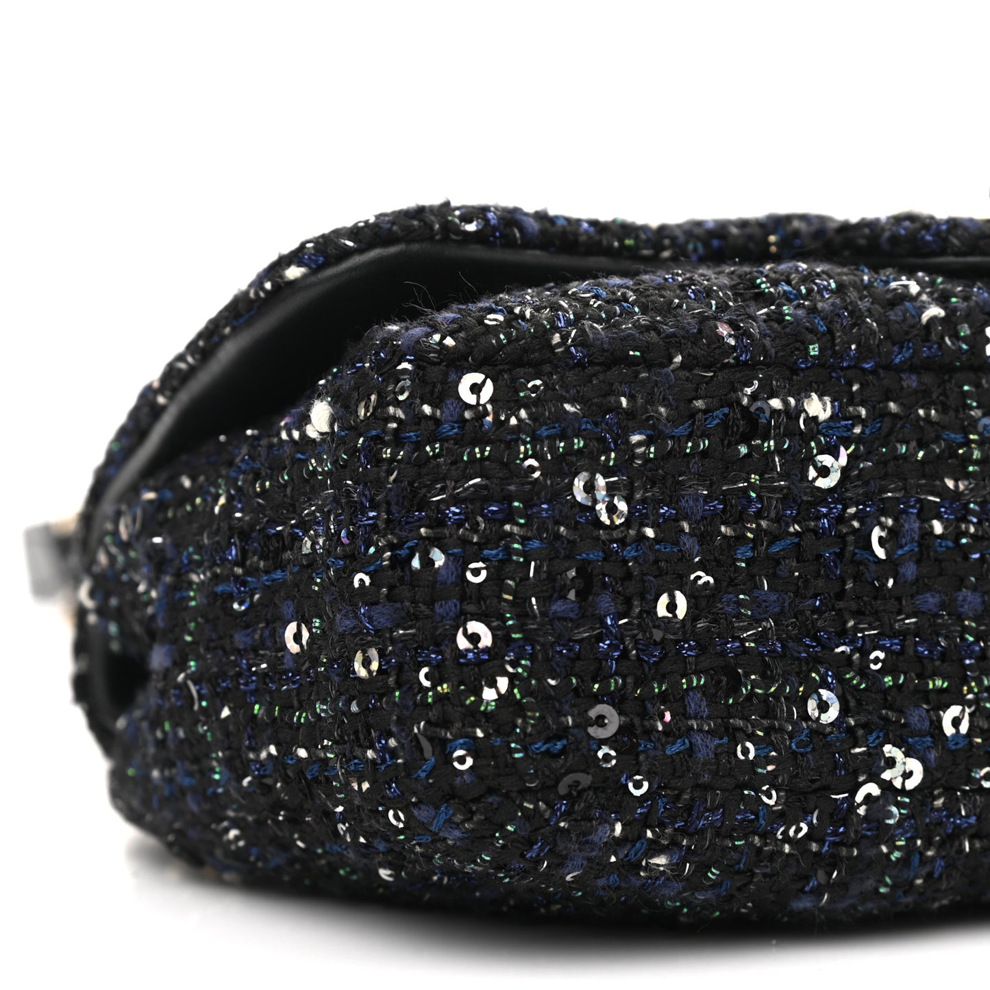 Tweed Mini Pearl Handle Flap Black Ecru