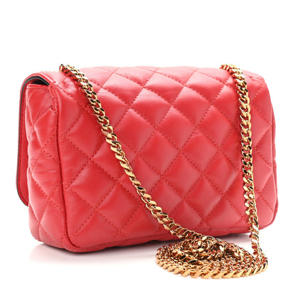 Versace Nappa Quilted Small Medusa Chain Crossbody Red 3 of 10