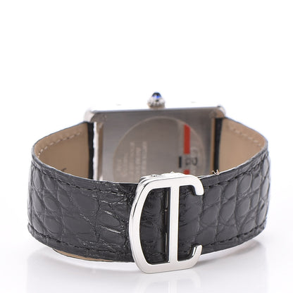 Cartier Stainless Steel Alligator 27mm Tank Solo Quartz Watch 3 of 8