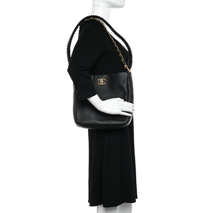 Chanel Calfskin Quilted Framing Chain Hobo Black 2 of 11