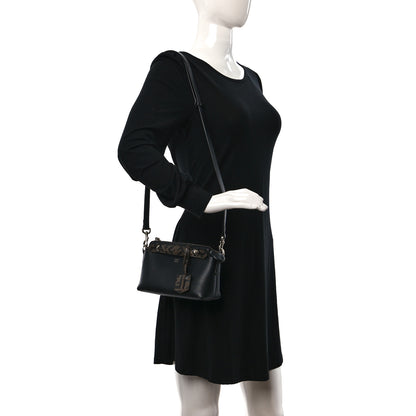 Fendi Vitello Dolce Bi-Color FF 1974 Embossed Mini By The Way Boston Bag Black Maya 2 of 9