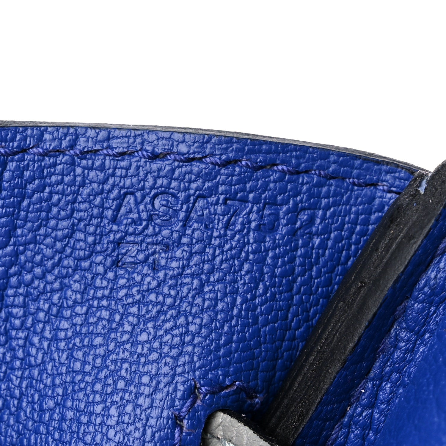 Hermes Togo Horseshoe Birkin 30 Gris Mouette Bleu Electrique 7 of 10