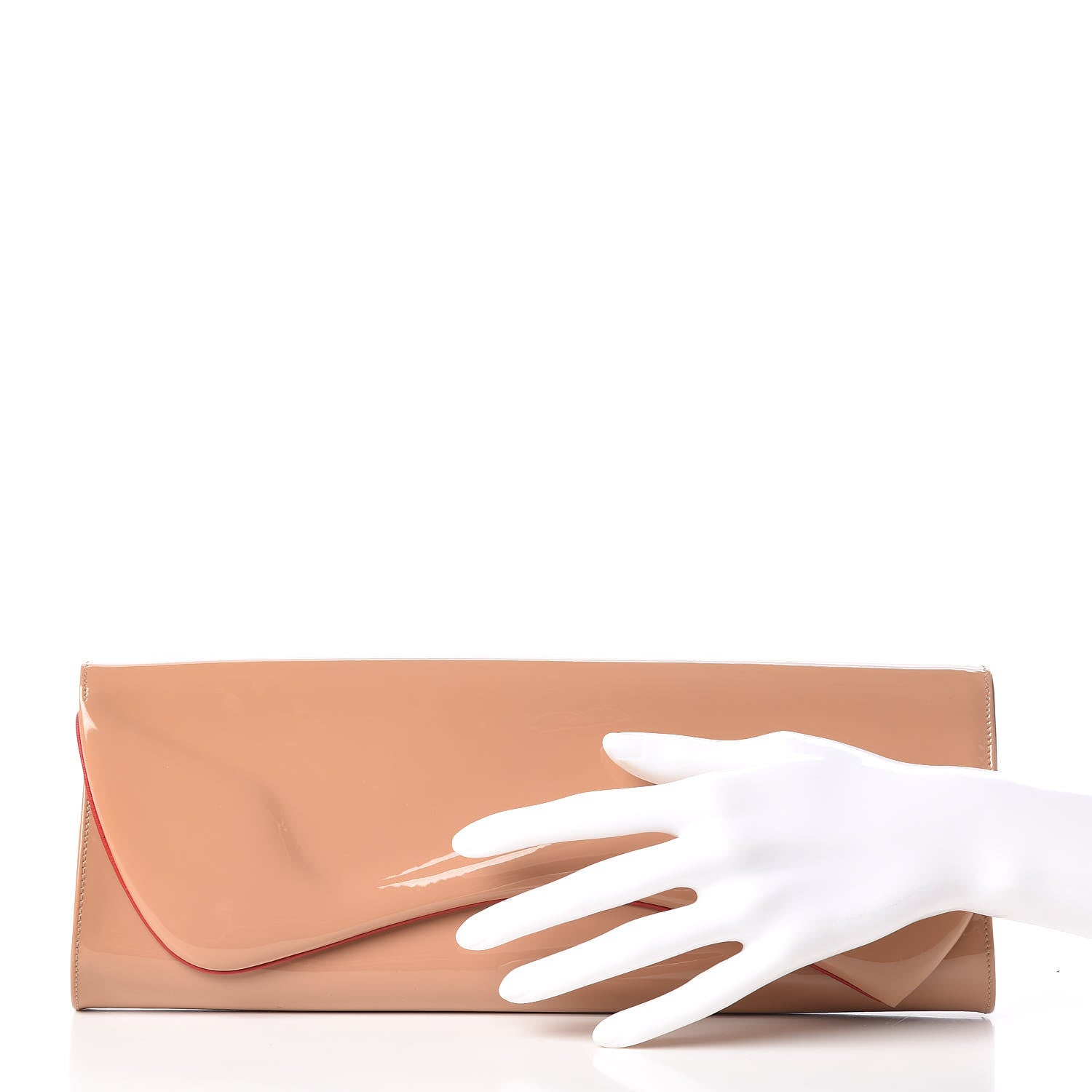 Christian Louboutin Patent Pigalle Clutch Nude 2 of 13