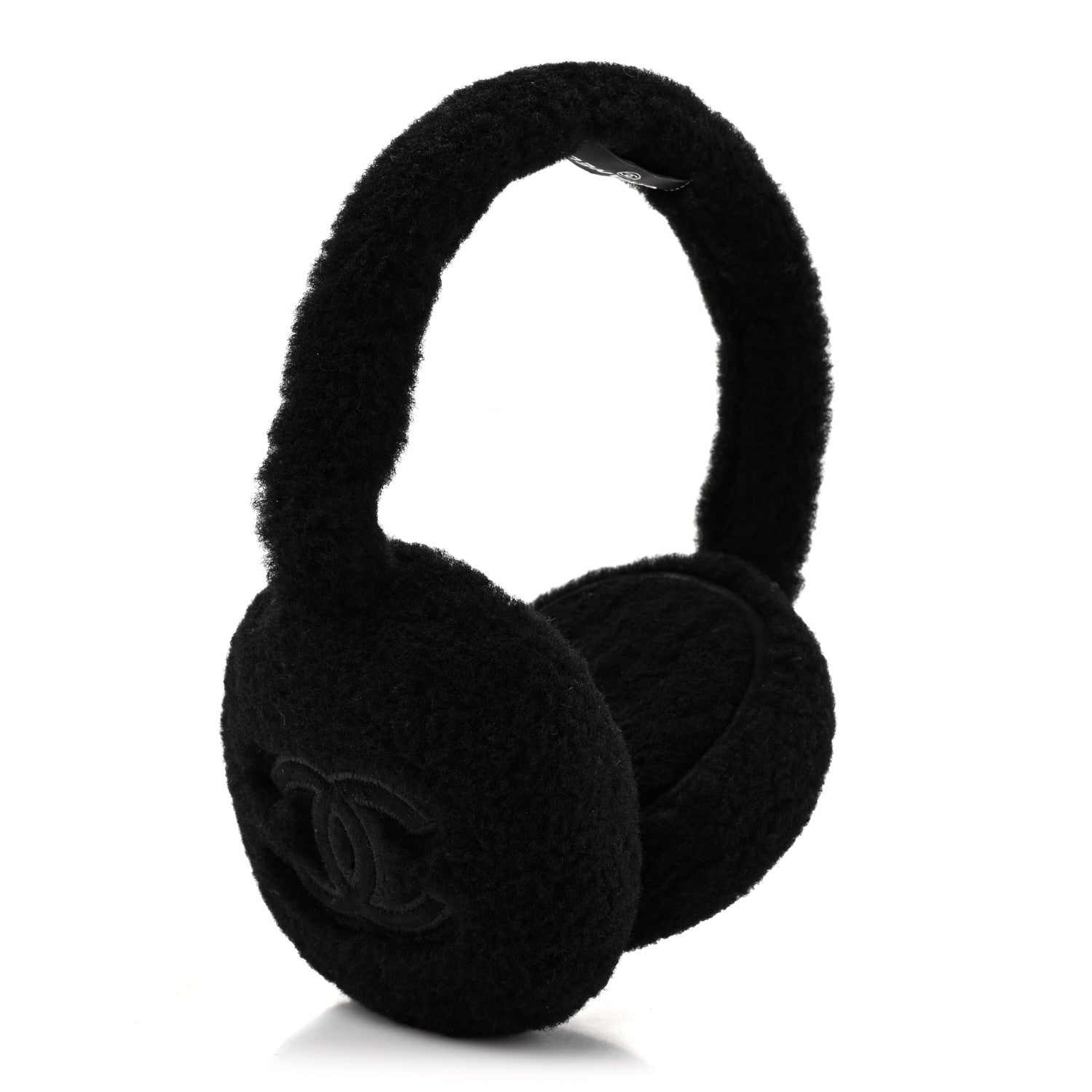 Chanel Shearling CC Ear Muffs Black 3 of 6