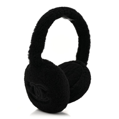 Chanel Shearling CC Ear Muffs Black 3 of 6