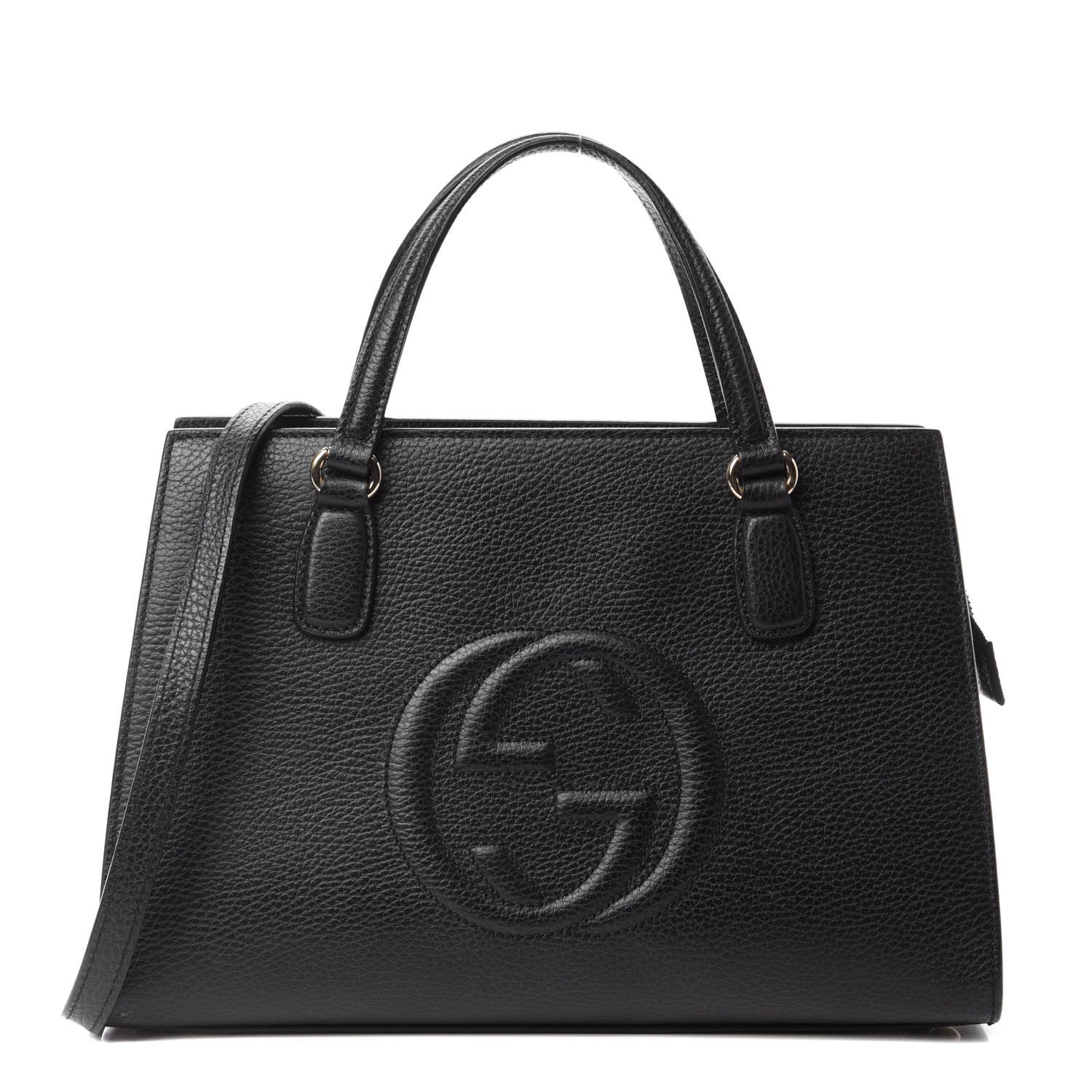 Gucci Pebbled Calfskin Medium Soho Top Handle Satchel Black 1 of 11