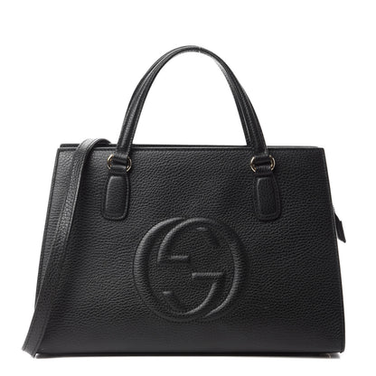 Gucci Pebbled Calfskin Medium Soho Top Handle Satchel Black 1 of 11