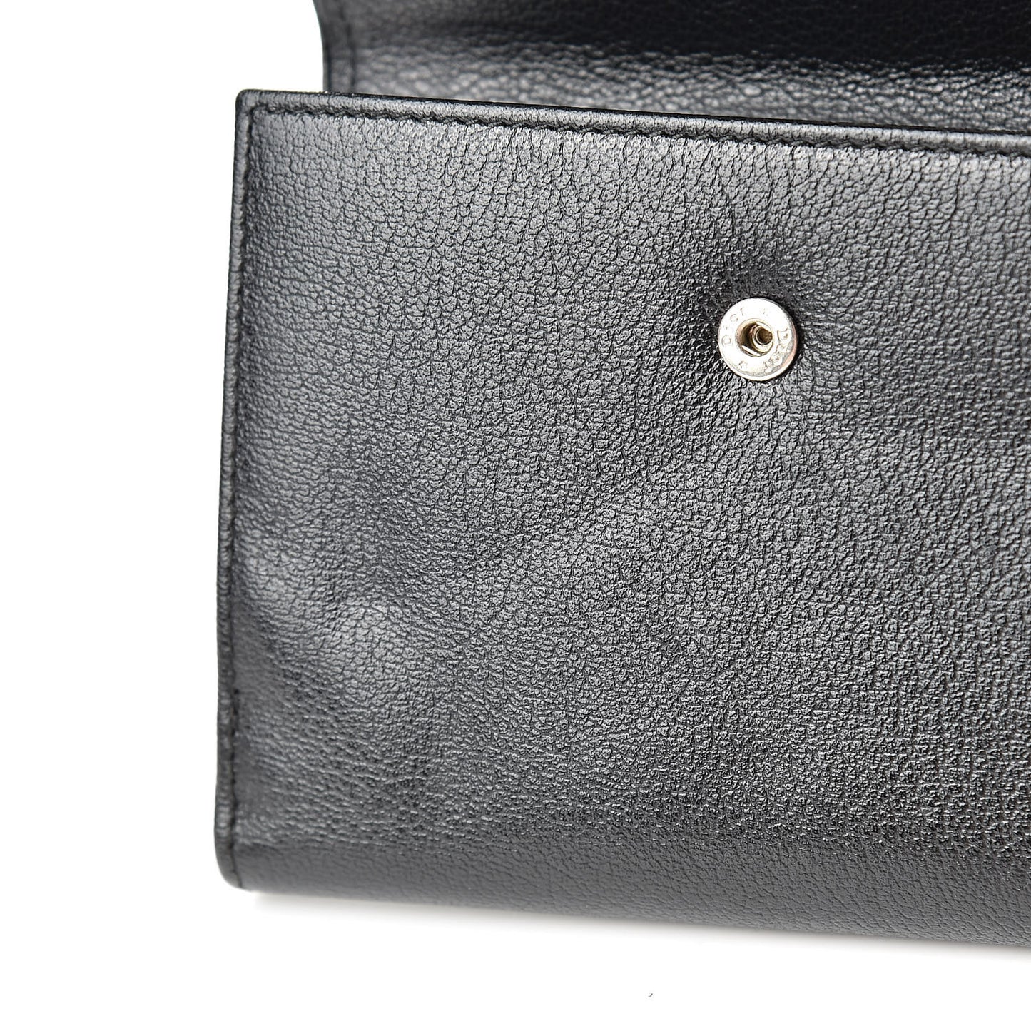 Goatskin Saddle Compact Wallet Black