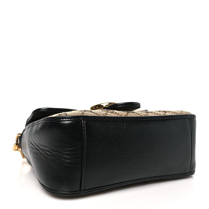 Gucci Monogram Azalea Calfskin Matelasse Diagonal Mini GG Marmont Top Handle Shoulder Bag Beige Ebony Black 4 of 10