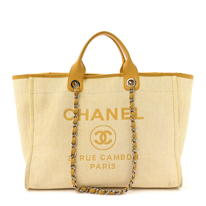 Chanel Woven Straw Raffia Medium Deauville Tote Yellow 1 of 17