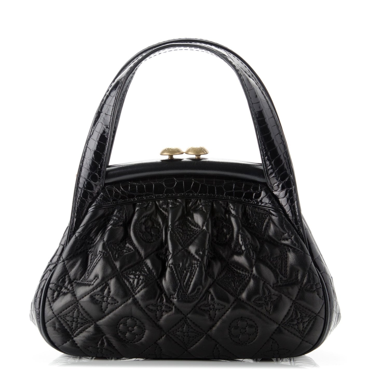 Alligator Vienna Sac Fermoir PM Black