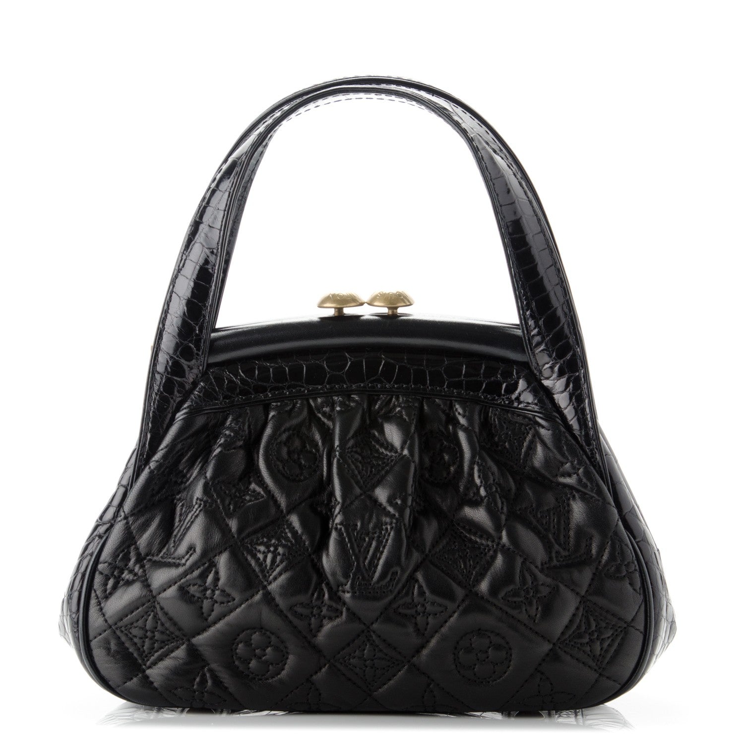 Louis Vuitton Alligator Vienna Sac Fermoir PM Black 1 of 6