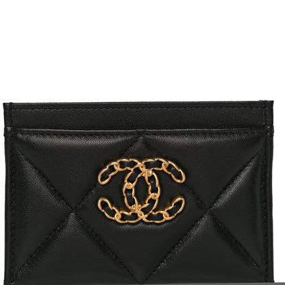 Chanel Lambskin Quilted Chanel 19 Card Holder Black 8 of 11