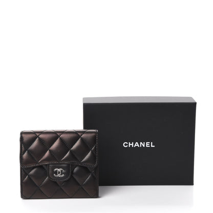 Chanel Lambskin Quilted Small Compact Wallet Black 9 of 9