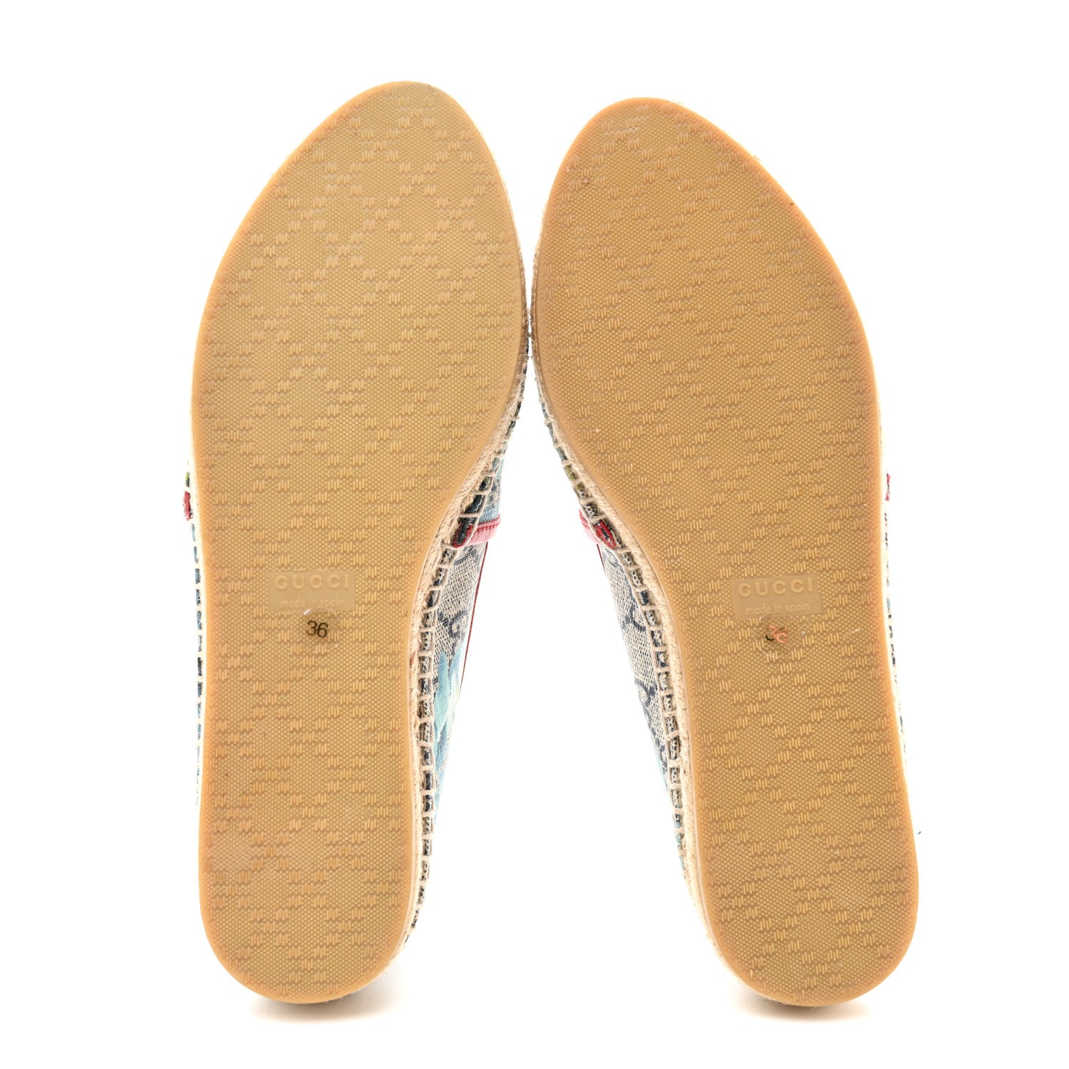 Gucci GG Supreme Monogram Blooms Espadrilles 36 Beige Blue Navy Hibiscus Red 5 of 8