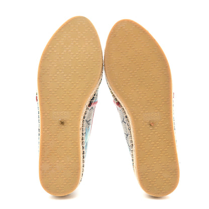 Gucci GG Supreme Monogram Blooms Espadrilles 36 Beige Blue Navy Hibiscus Red 5 of 8