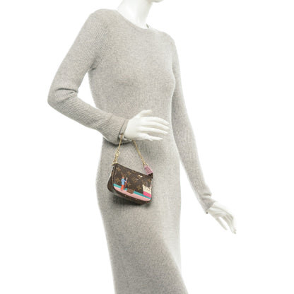Louis Vuitton Monogram 2016 Christmas Animation Mini Pochette Accessories Rose Ballerine 2 of 6