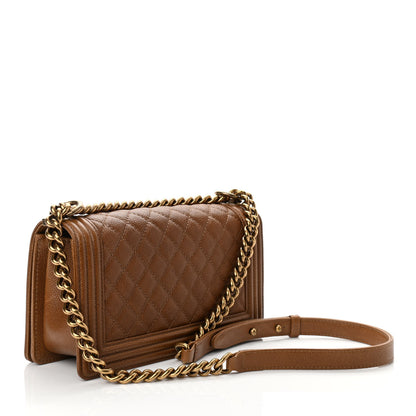 Chanel Caviar Quilted Medium Boy Flap Light Brown 3 of 11