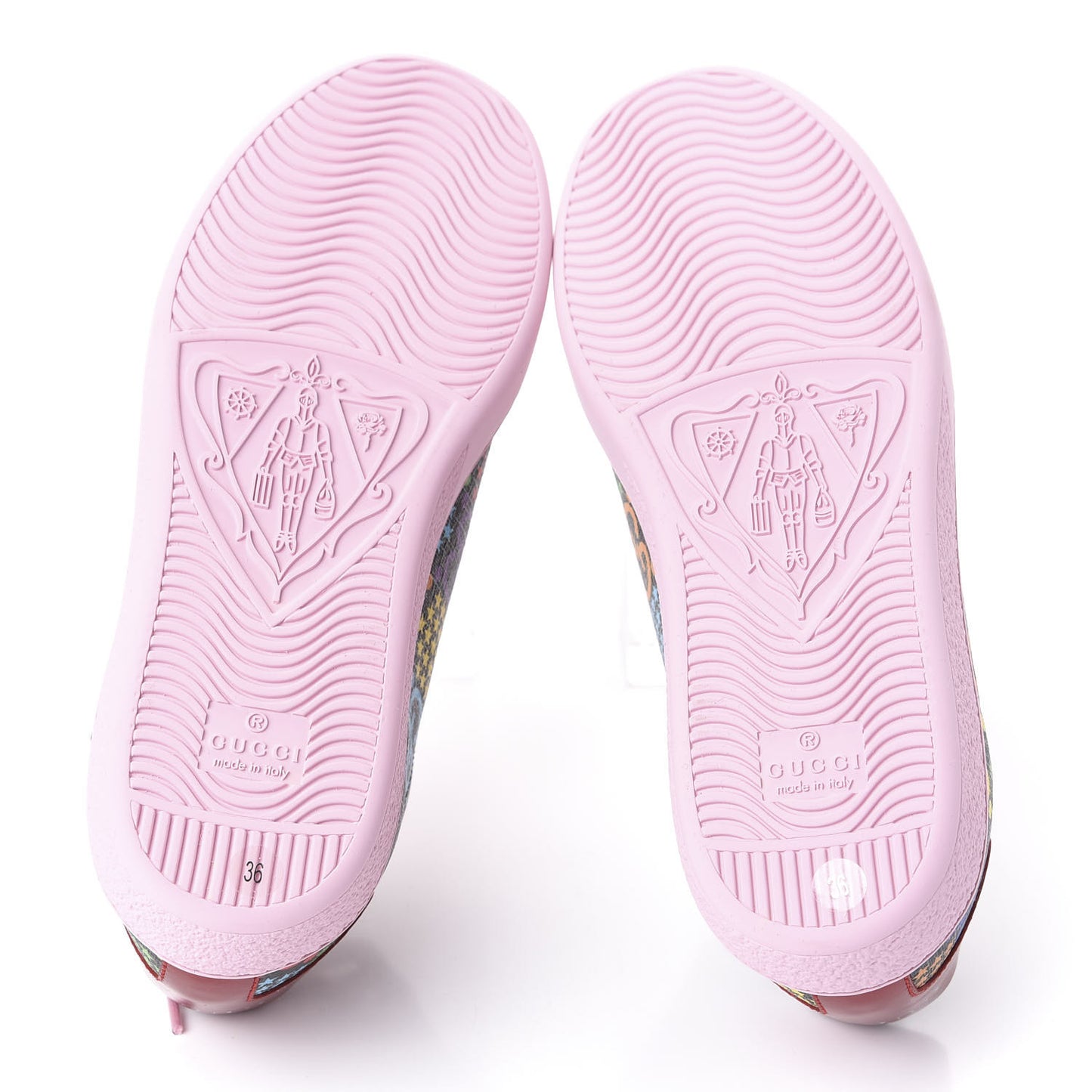 GG Supreme Monogram Psychedelic Womens Ace Sneakers 36 Black Multicolor Sugar Pink