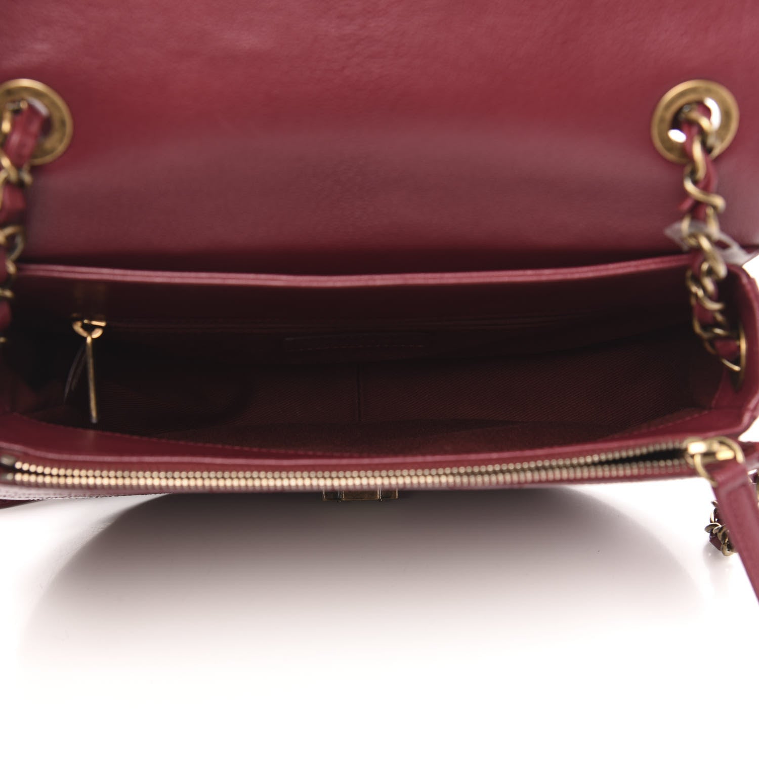 Chanel Shiny Calfskin Goatskin Quilted Medium Coco Curve Messenger Flap Burgundy 5 of 11