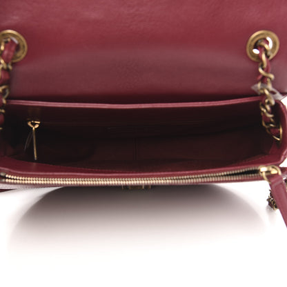 Chanel Shiny Calfskin Goatskin Quilted Medium Coco Curve Messenger Flap Burgundy 5 of 11