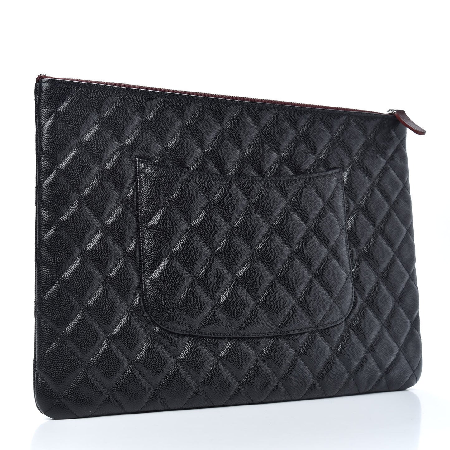 Caviar Quilted Large Cosmetic Case Black