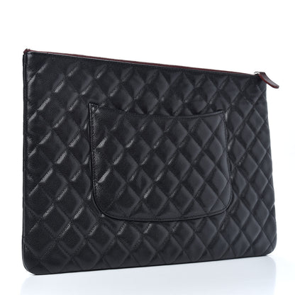 Chanel Caviar Quilted Large Cosmetic Case Black 3 of 6