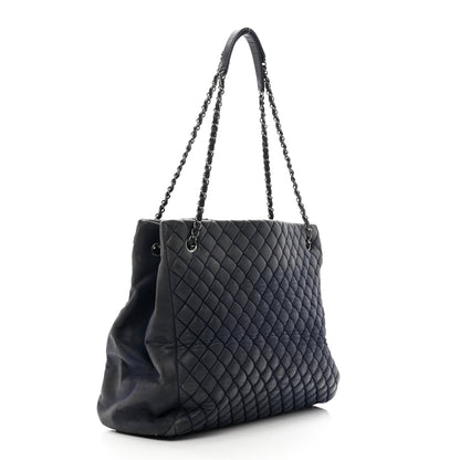 Chanel Lambskin Quilted New Bubble North South Tote Navy 3 of 12