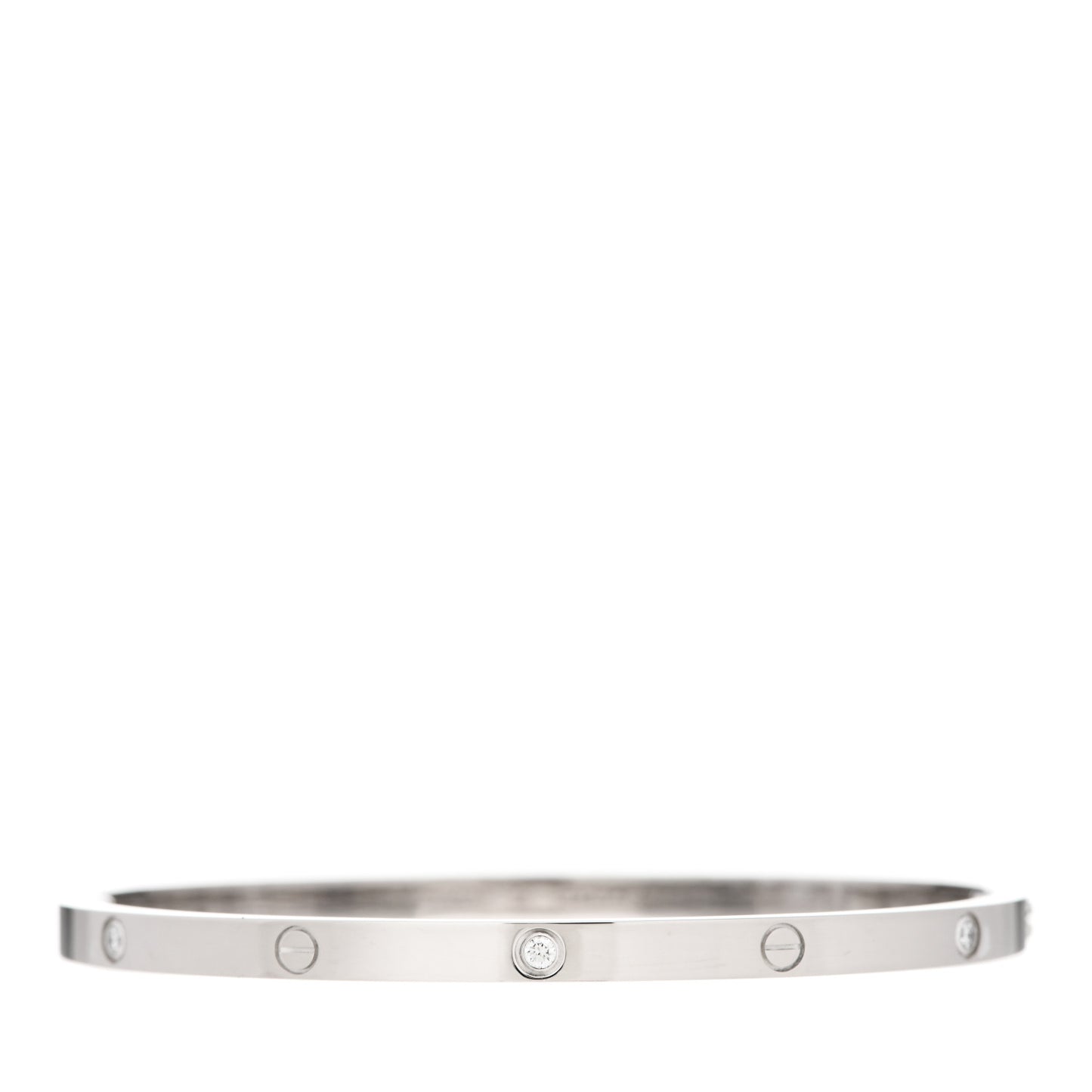 18K White Gold 6 Diamond Small LOVE Bracelet 17