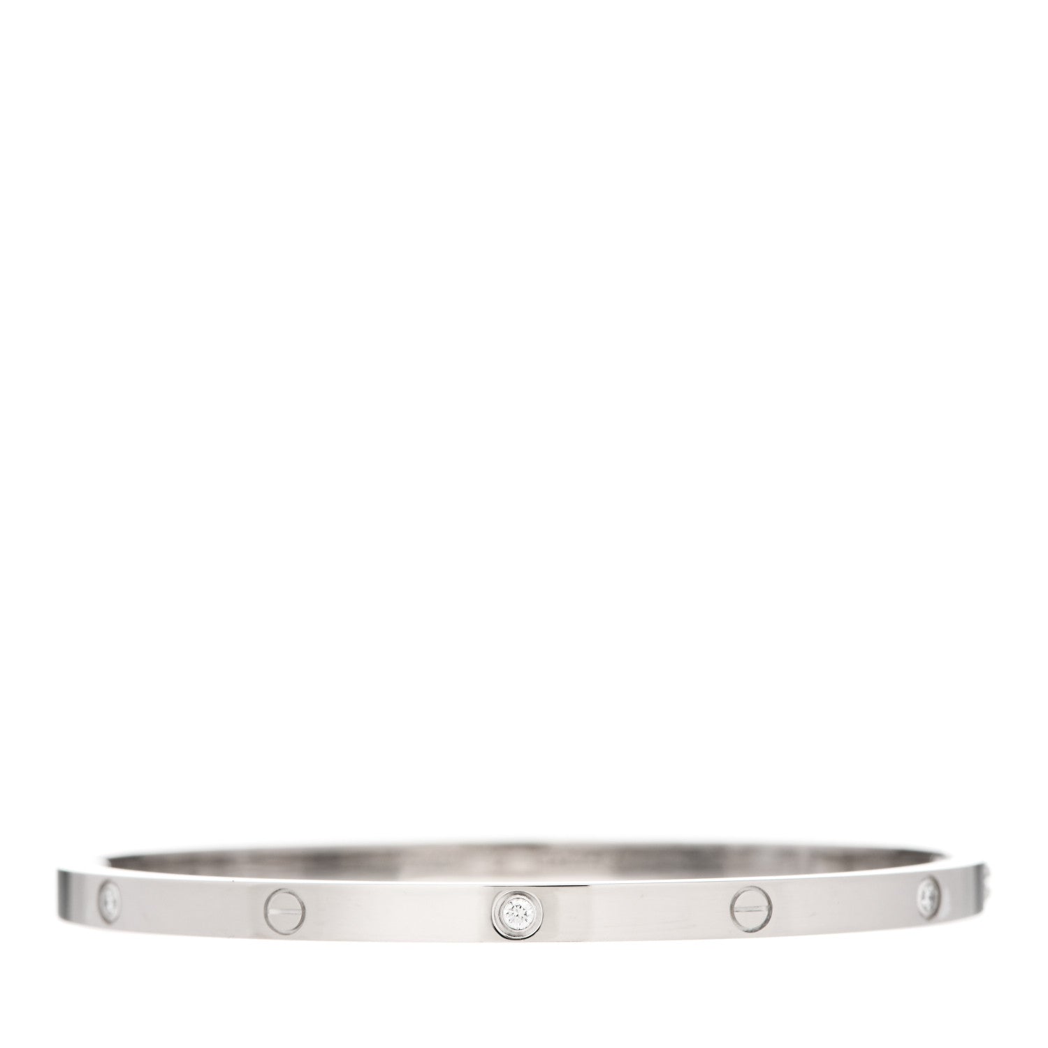 Cartier 18K White Gold 6 Diamond Small LOVE Bracelet 17 1 of 6