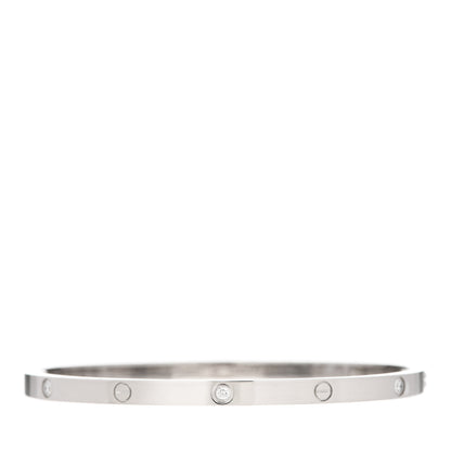 Cartier 18K White Gold 6 Diamond Small LOVE Bracelet 17 1 of 6