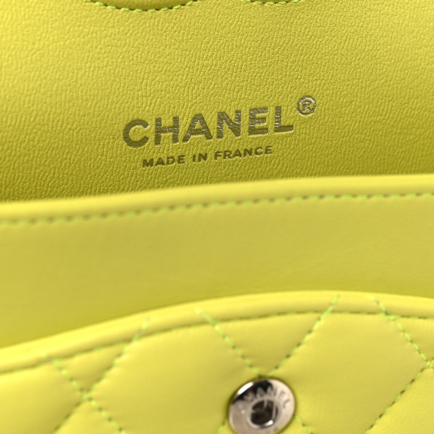 Chanel Lambskin Quilted Medium Double Flap Yellow 6 of 11