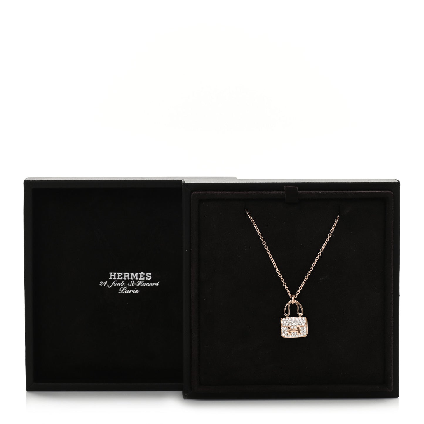18K Rose Gold Diamond Constance Amulettes Pendant Necklace