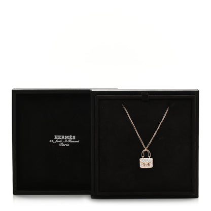 Hermes 18K Rose Gold Diamond Constance Amulettes Pendant Necklace 6 of 6