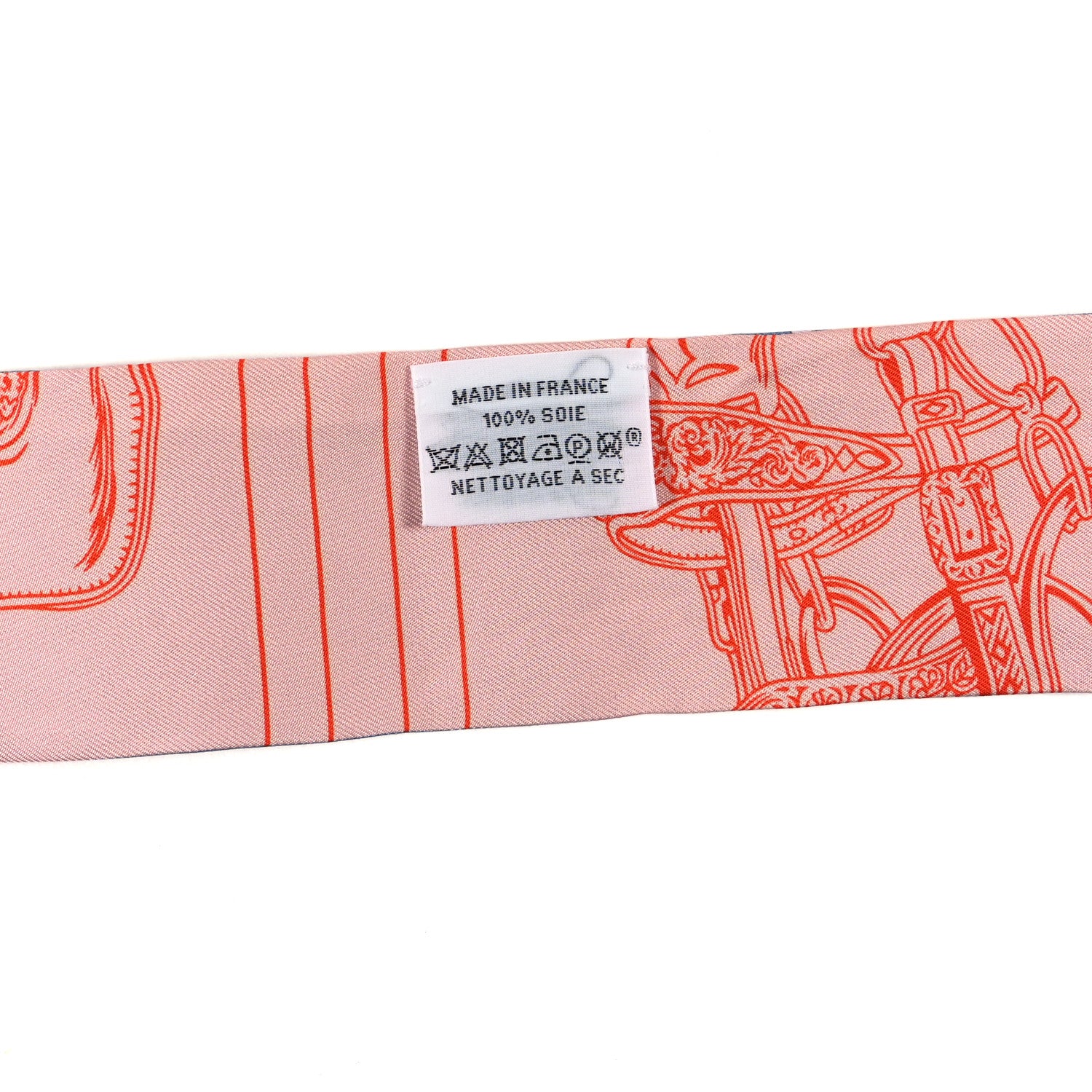 Hermes Silk Brides De Gala En Fleurs Twilly Blue Jean Rose Saumon 3 of 3