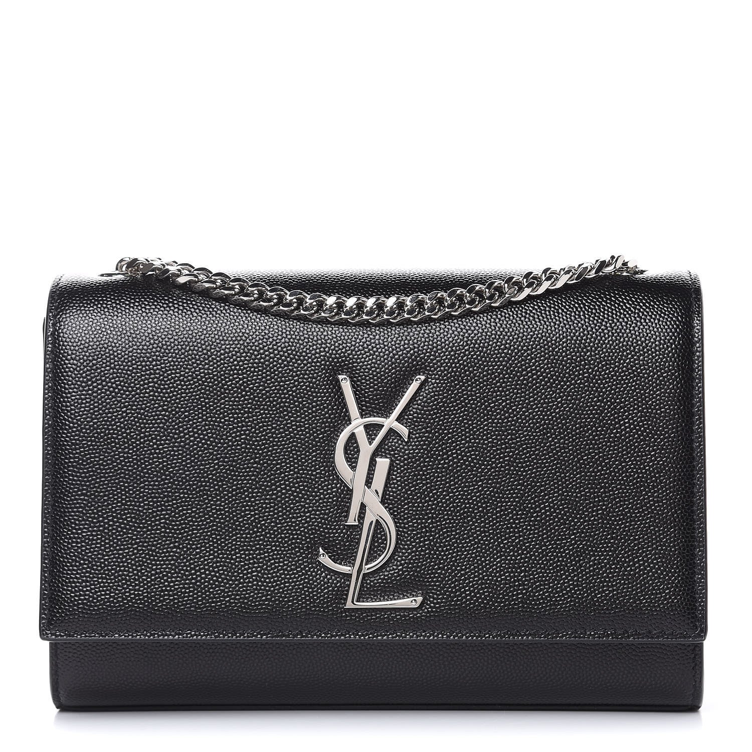 Saint Laurent Grain De Poudre Small Monogram Kate Satchel Black 1 of 9