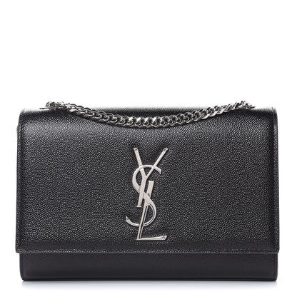 Saint Laurent Grain De Poudre Small Monogram Kate Satchel Black 1 of 9