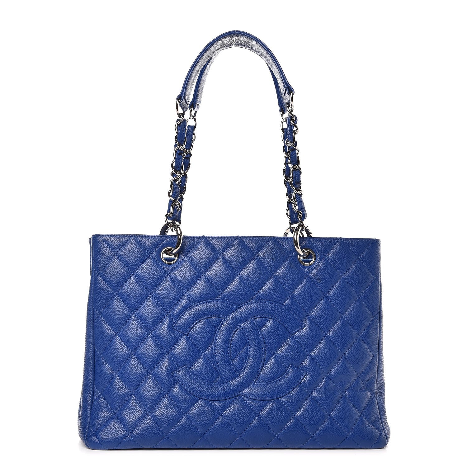 Chanel Caviar Quilted Grand Shopping Tote GST Blue 1 of 10