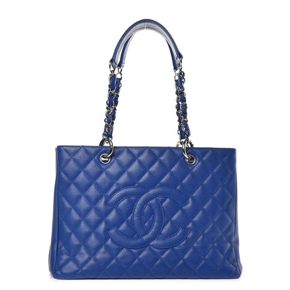 Chanel Caviar Quilted Grand Shopping Tote GST Blue 1 of 10