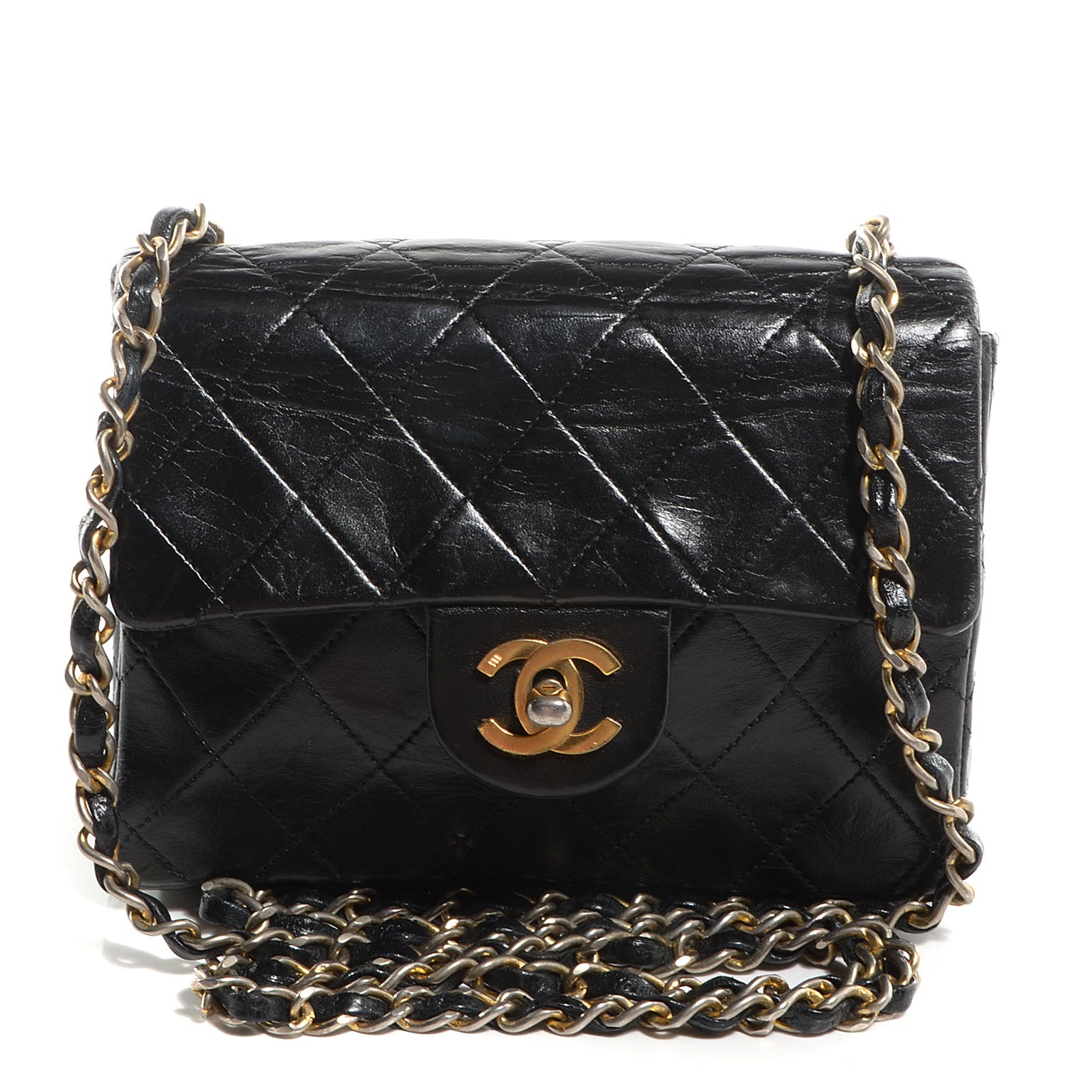 Chanel Lambskin Quilted Mini Square Flap Black 1 of 9