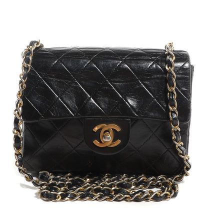 Chanel Lambskin Quilted Mini Square Flap Black 1 of 9