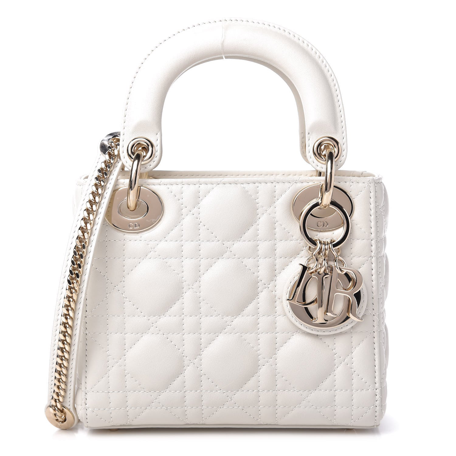 Christian Dior Lambskin Cannage Mini Lady Dior White 1 of 10
