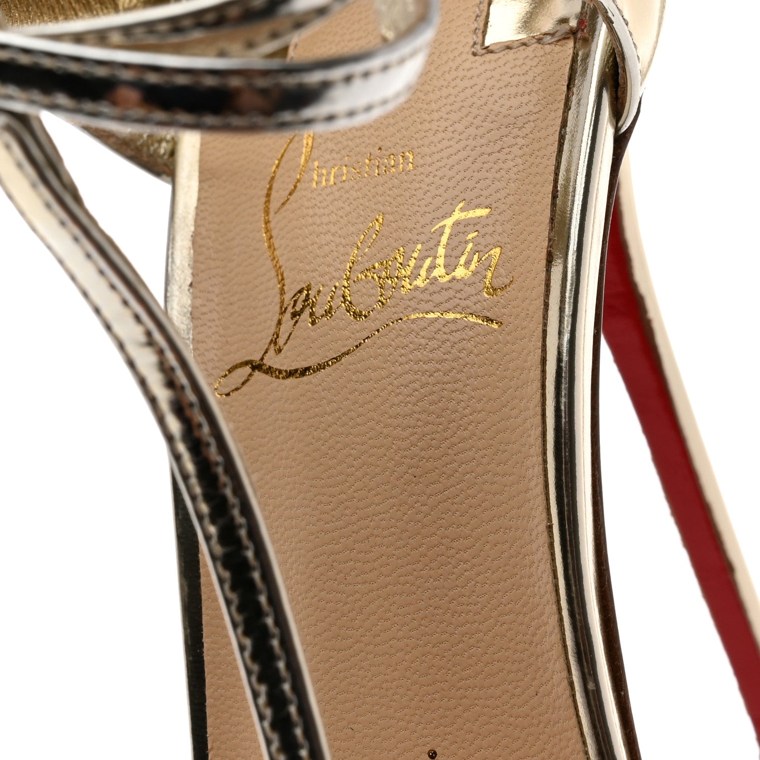 Christian Louboutin Metallic Calfskin Benedetta 120 Sandals 35.5 Light Gold 6 of 8