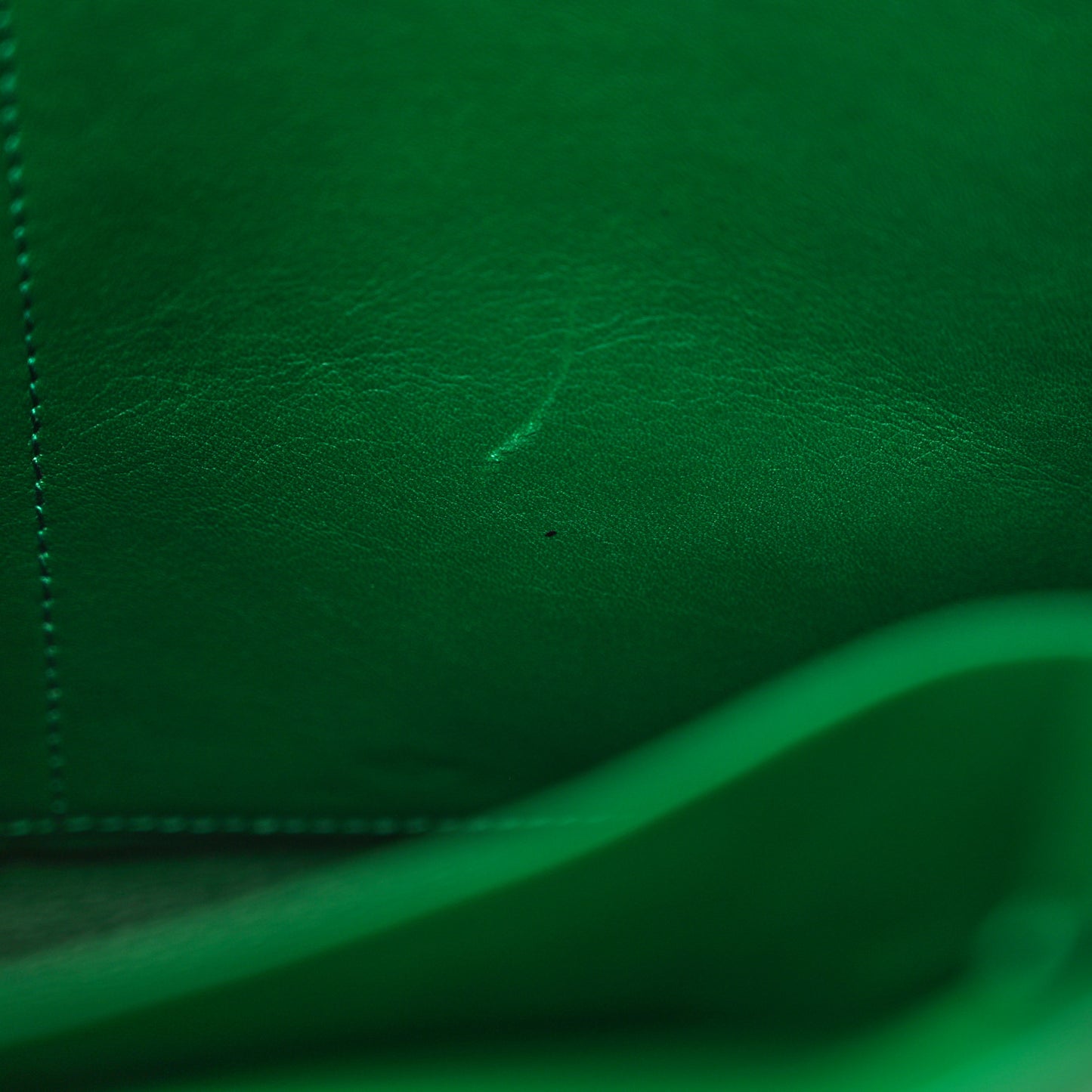 Grained Calfskin Diorever Flap Green